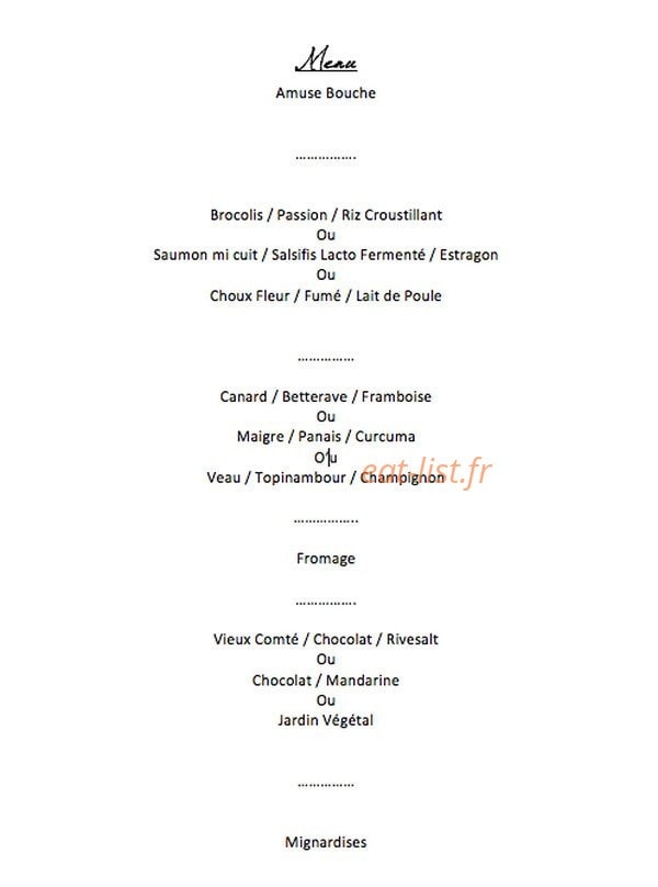 As restaurant — carte page 2