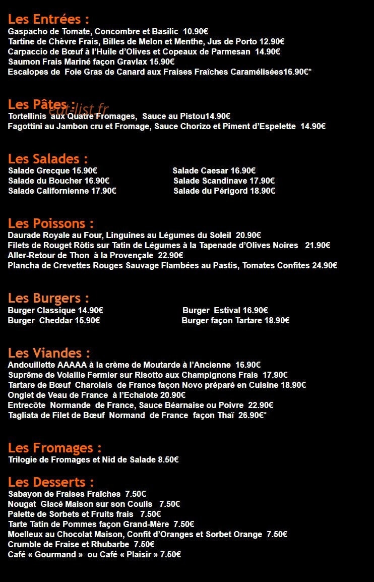 Bistro Novo — carte page 2