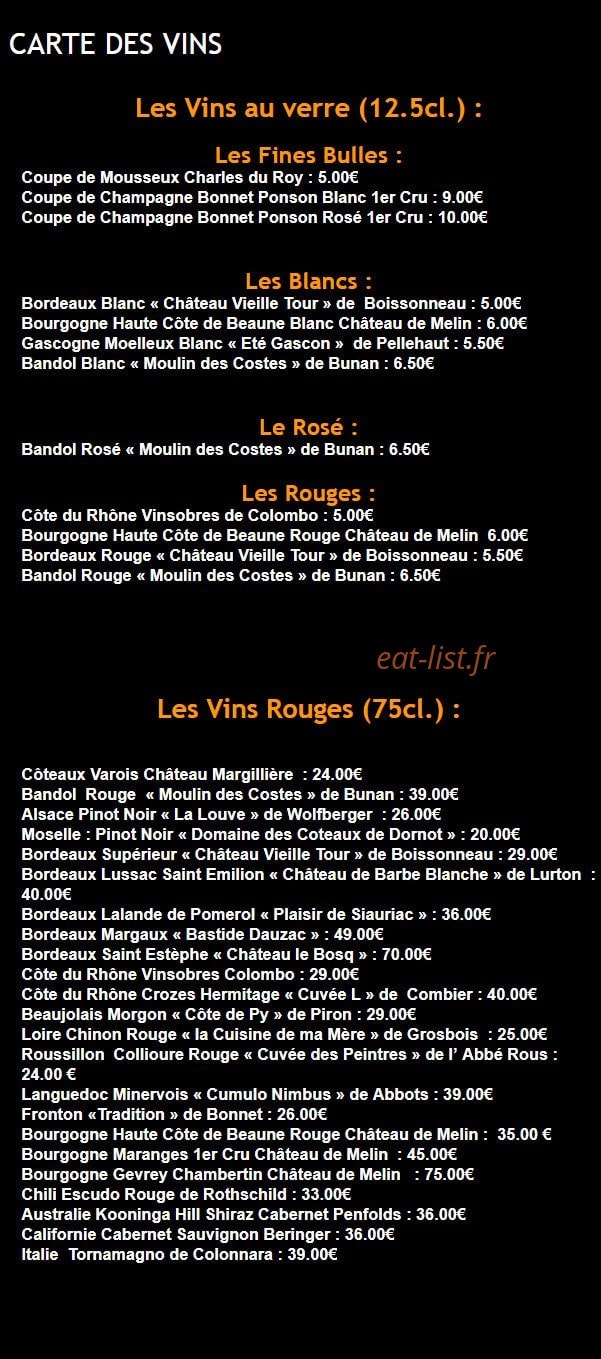 Bistro Novo — carte page 3