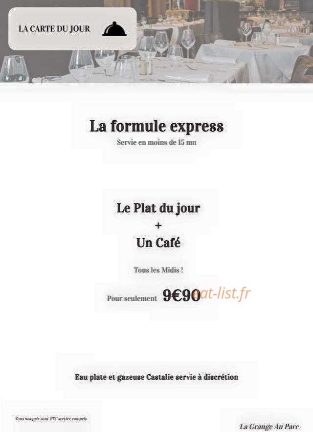 La Grange Au Parc — carte page 1