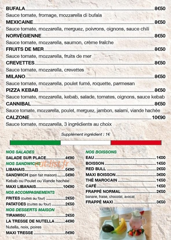 Milano Pizza — carte page 3