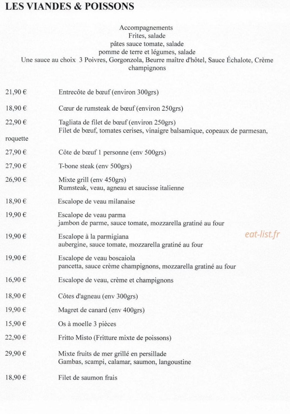 Restaurant Via Maselli — carte page 2