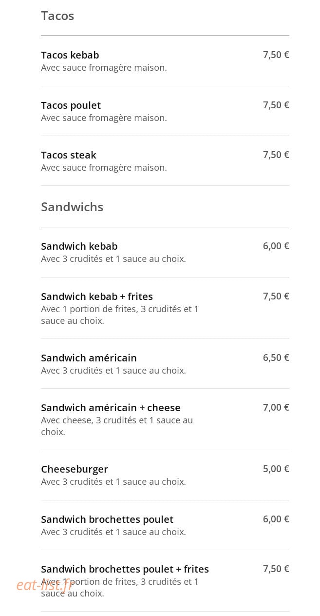 Resto med — carte page 2