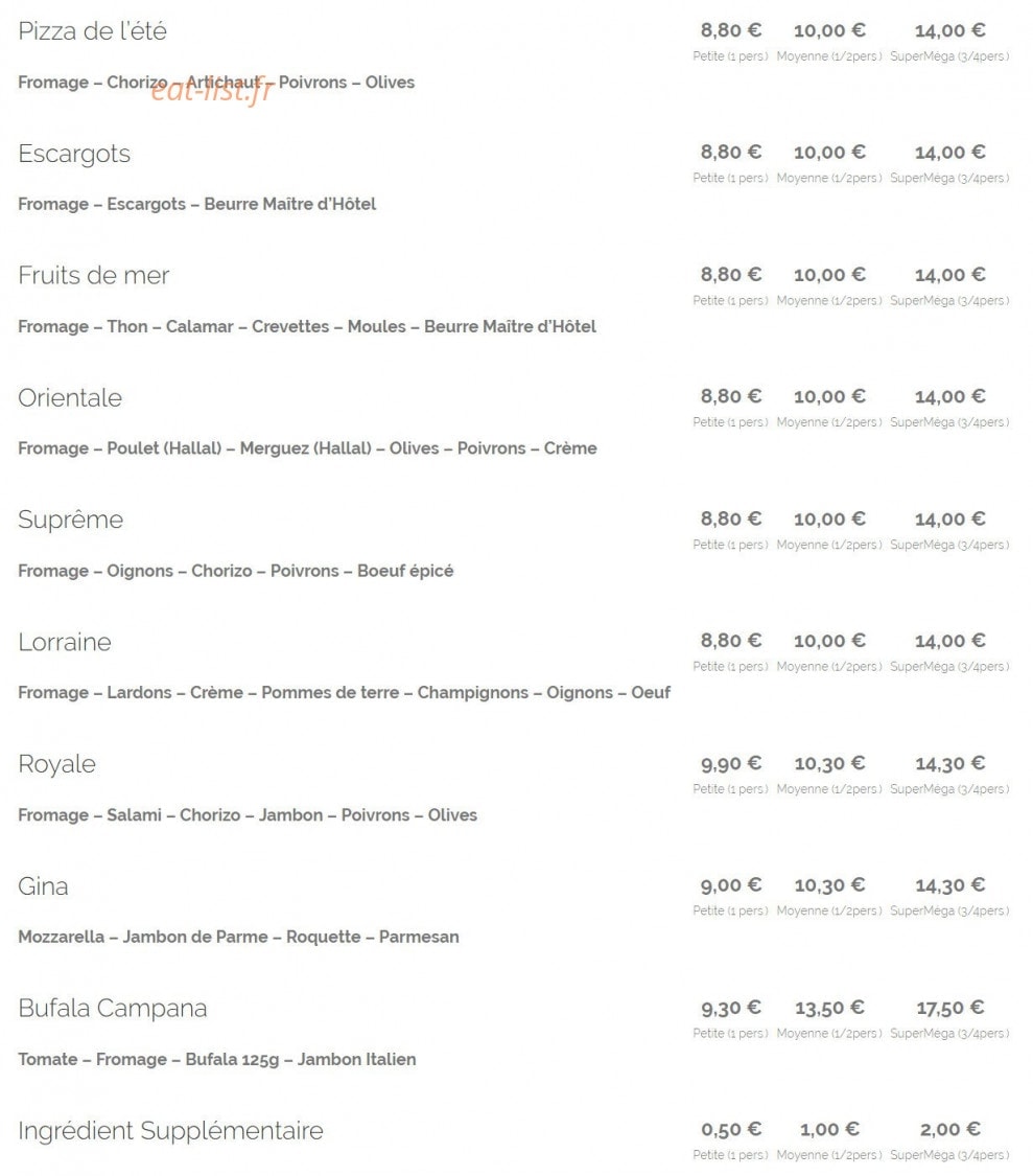 Acro Pizza — carte page 18