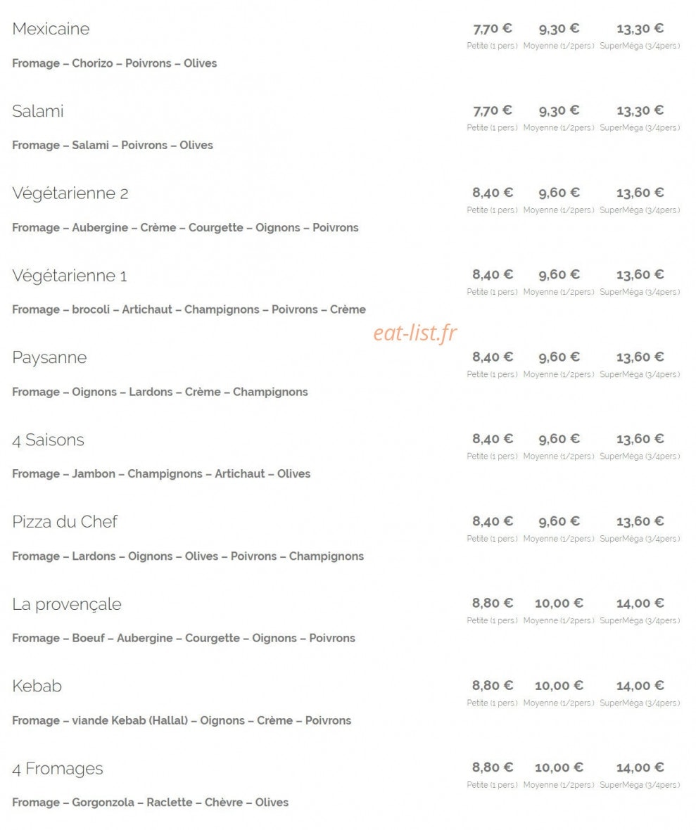 Acro Pizza — carte page 17