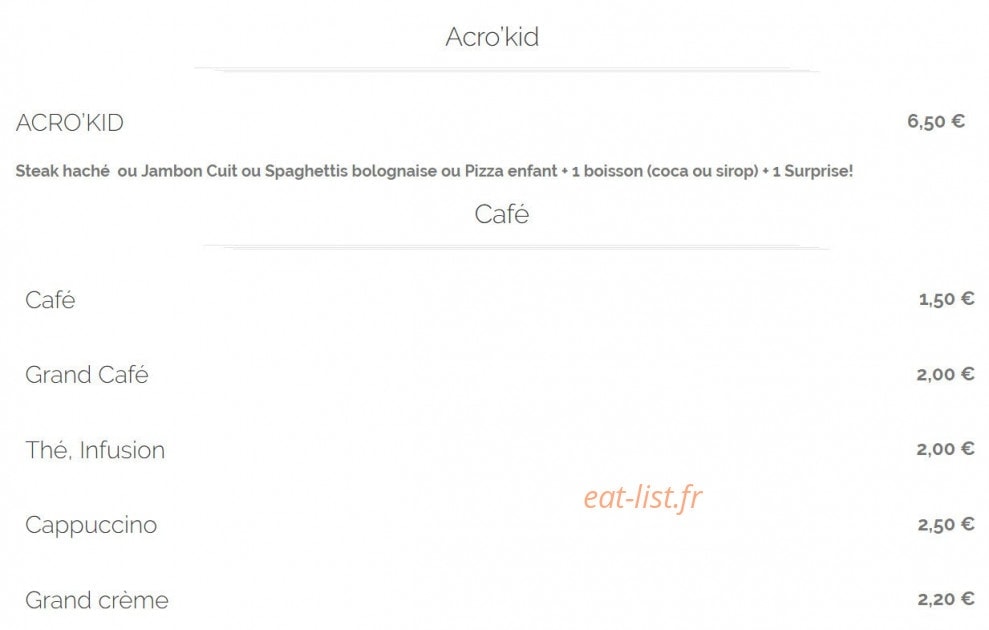 Acro Pizza — carte page 11