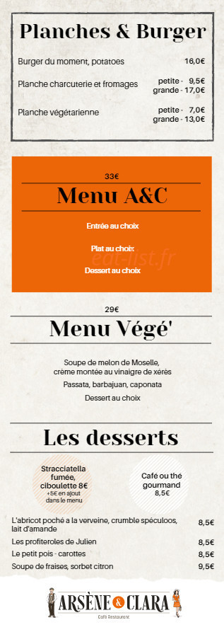 Arsène & Clara — carte page 2
