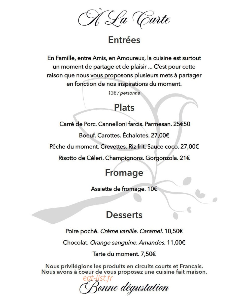 Au bec fin — carte page 1