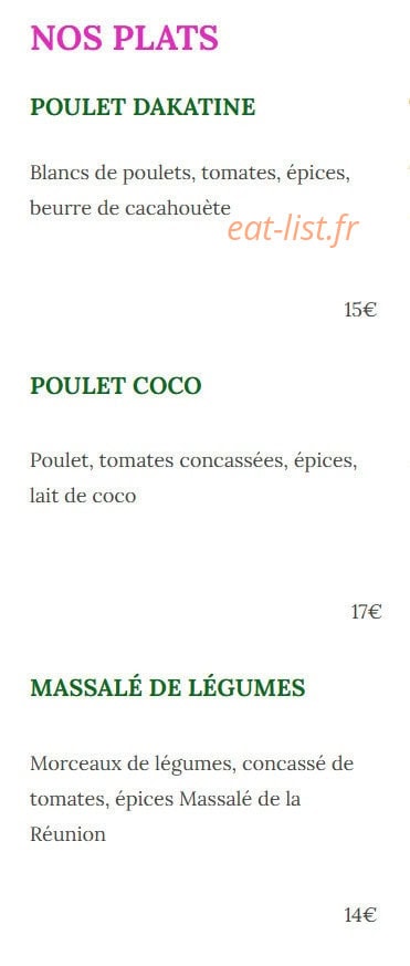 Au Comptoir Des Îles — carte page 3