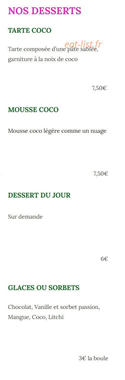Au Comptoir Des Îles — carte page 6