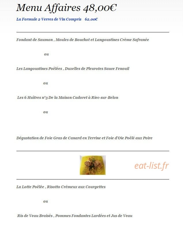 Aux Poulbots Gourmets — carte page 2