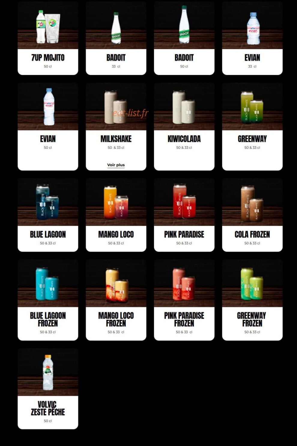 Black & White Burger — carte page 5