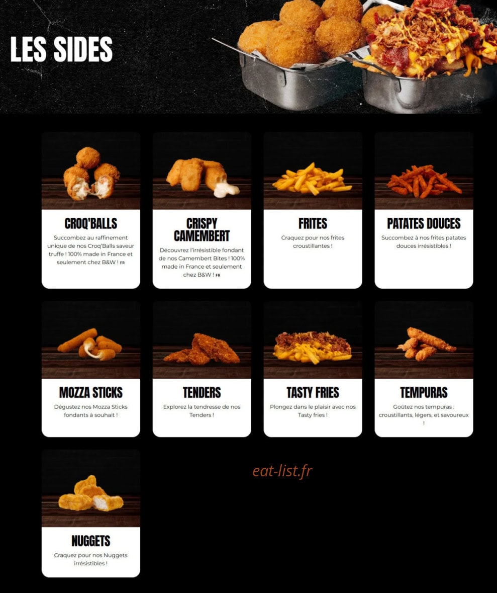 Black & White Burger — carte page 3