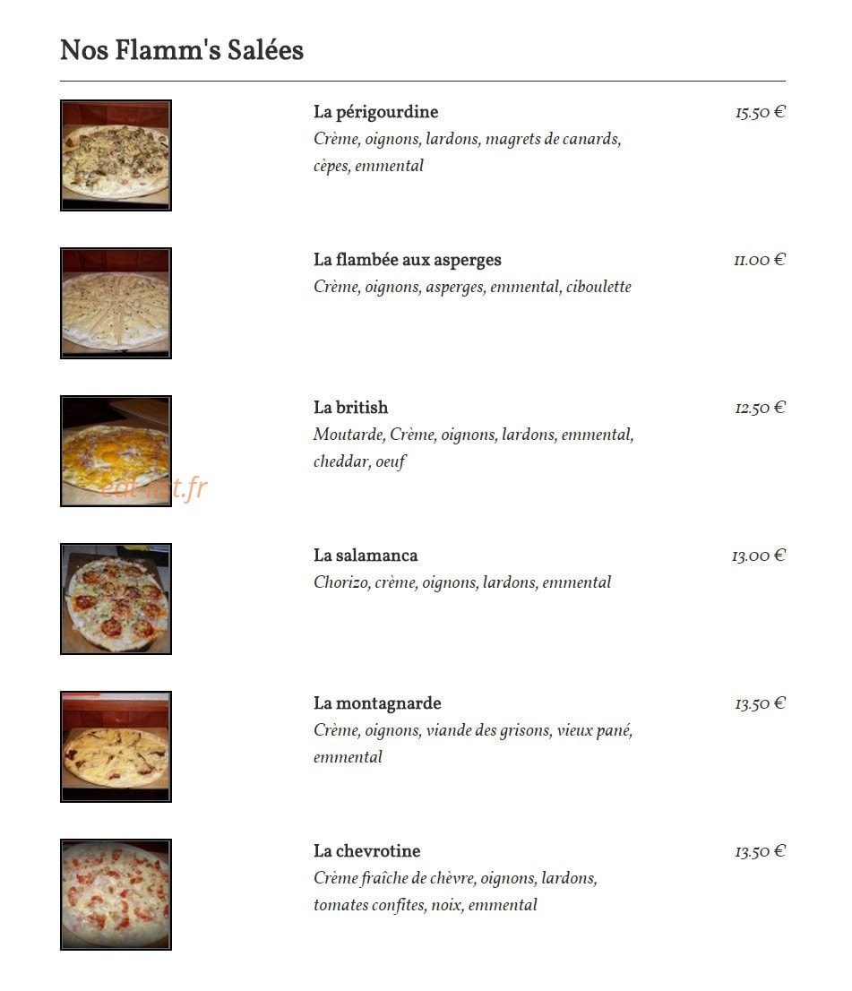 Café Flamm' — carte page 2