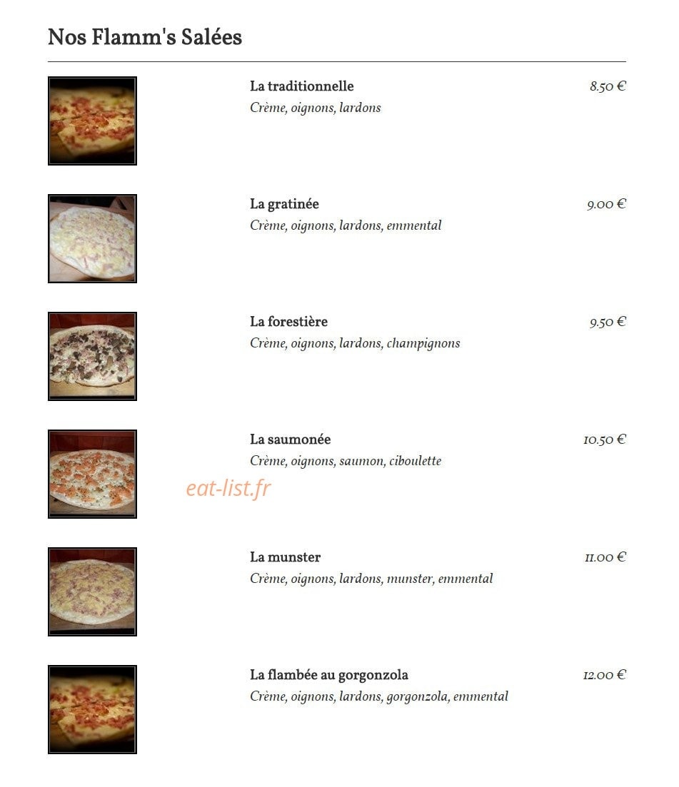 Café Flamm' — carte page 1