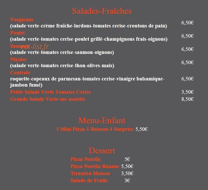 Centrale pizza — carte page 3