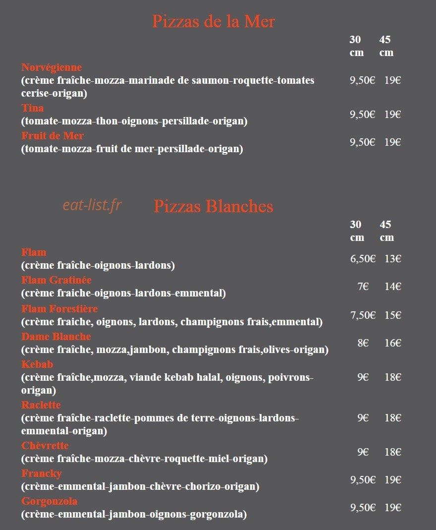 Centrale pizza — carte page 2