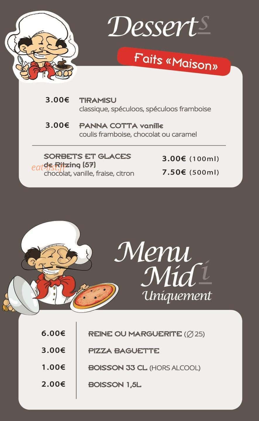 Chez Aldo Pizza — carte page 5