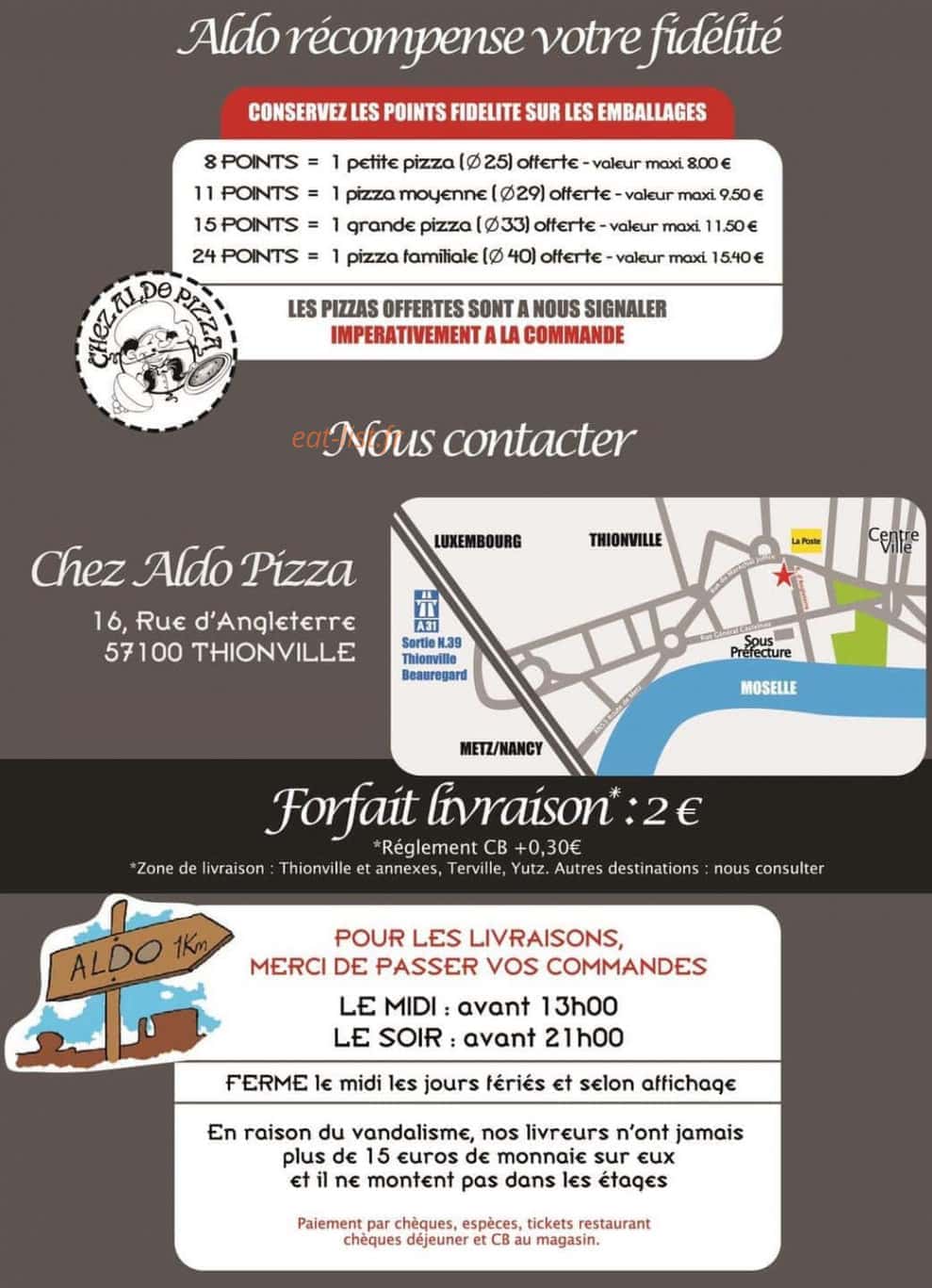 Chez Aldo Pizza — carte page 7