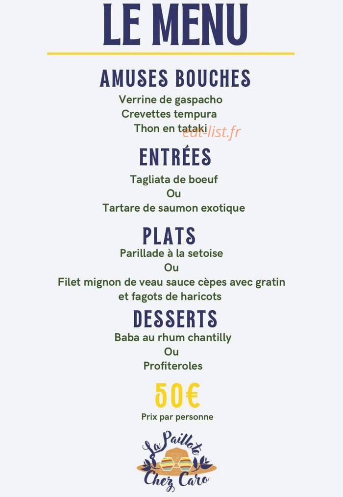 Chez Caro — carte page 1