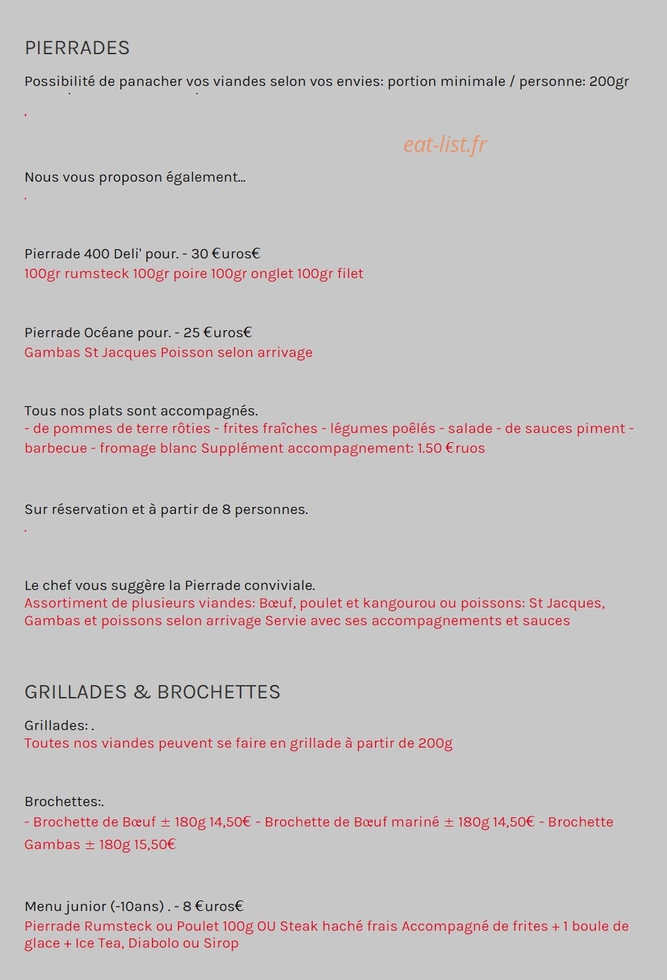 Deli'Meat — carte page 2