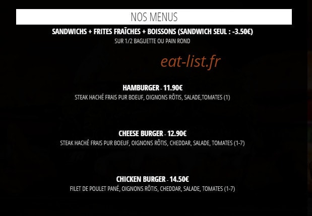 Eat Me — carte page 1