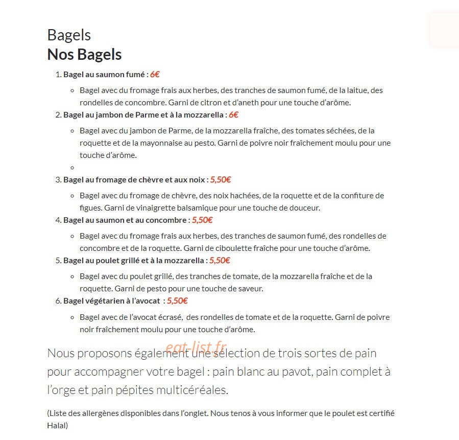 Healthy Food — carte page 1