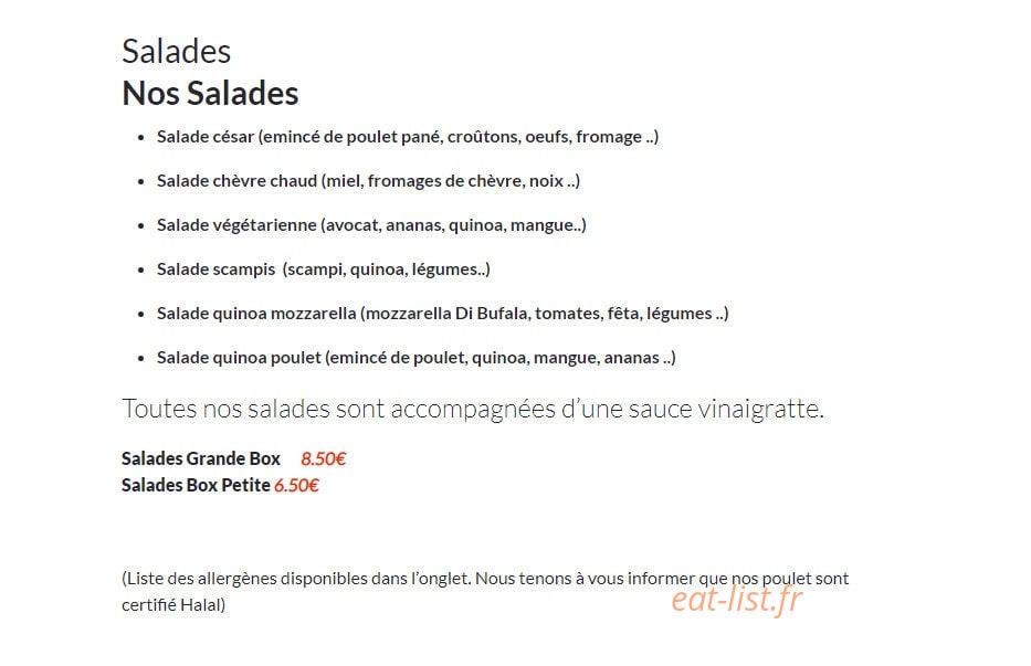 Healthy Food — carte page 2