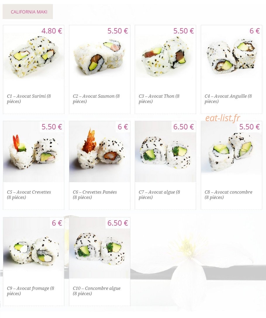 Kyou Sushi — carte page 6