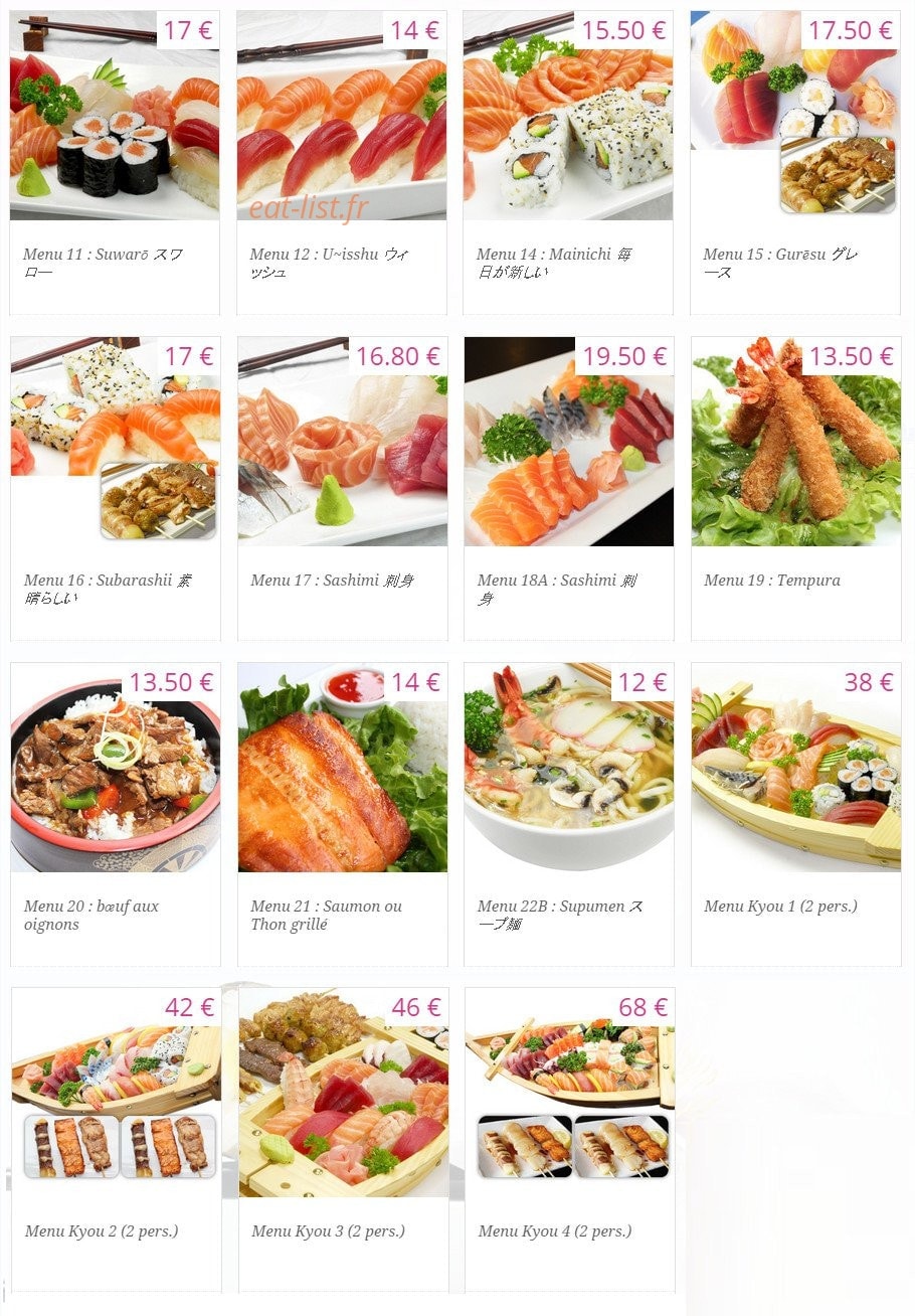 Kyou Sushi — carte page 11