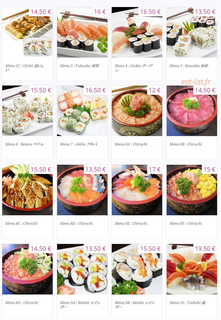 Kyou Sushi — carte page 10