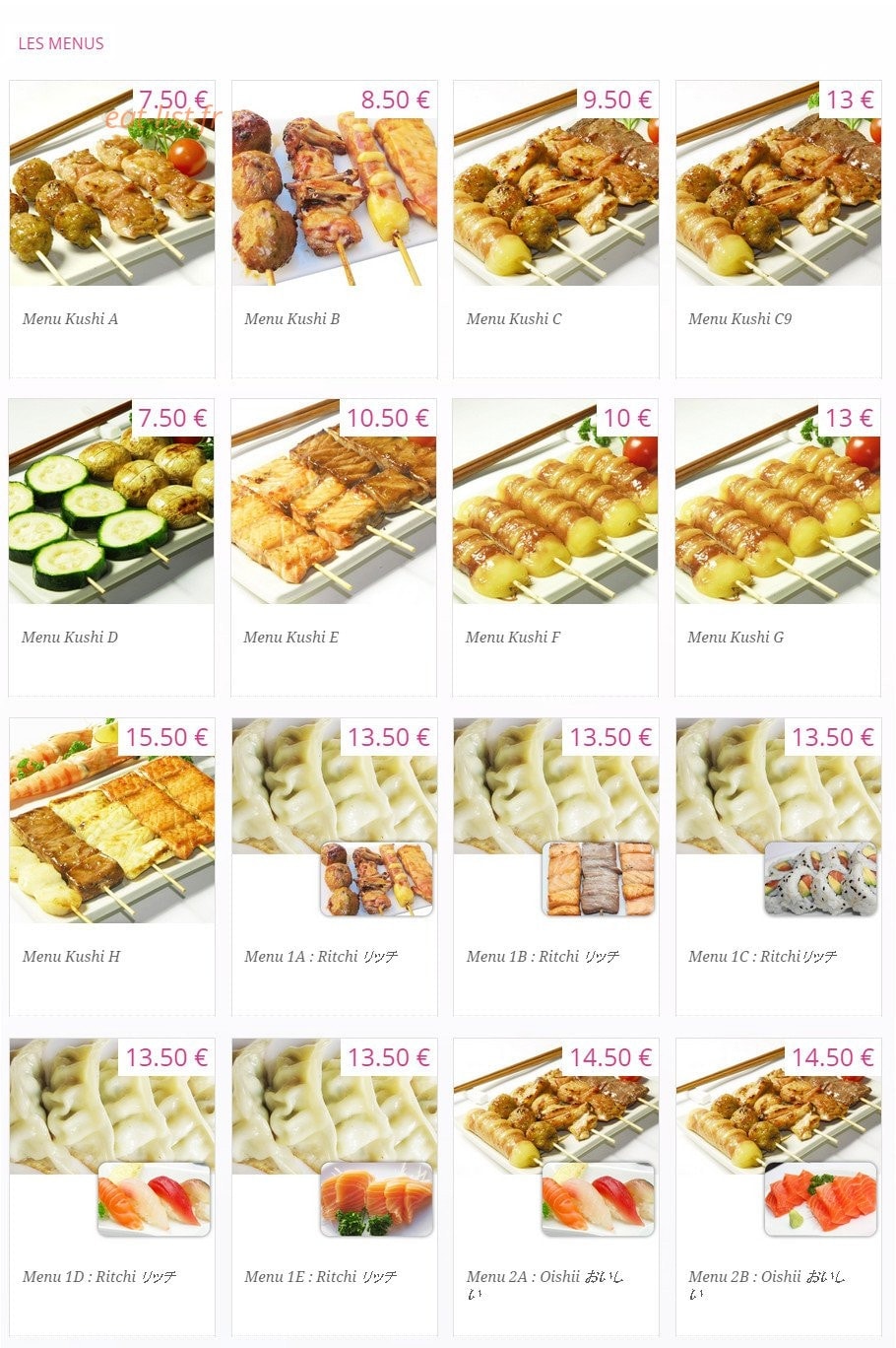 Kyou Sushi — carte page 9