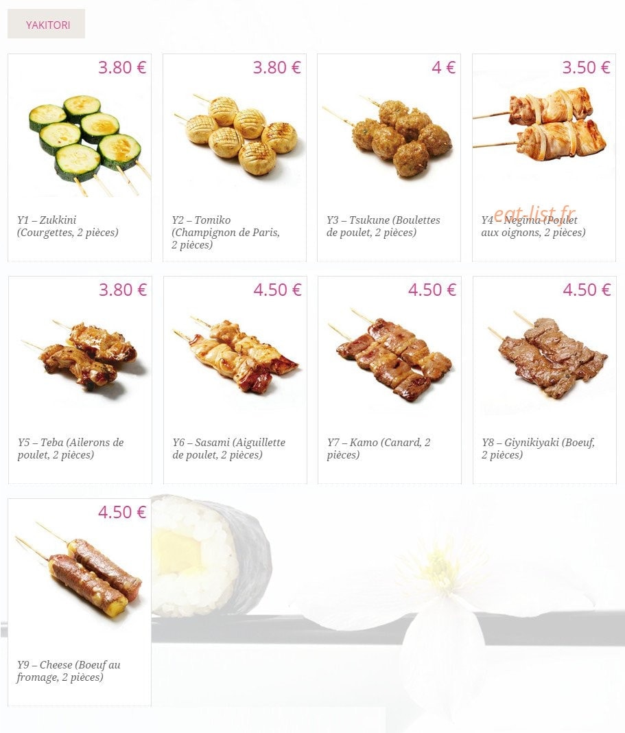 Kyou Sushi — carte page 7