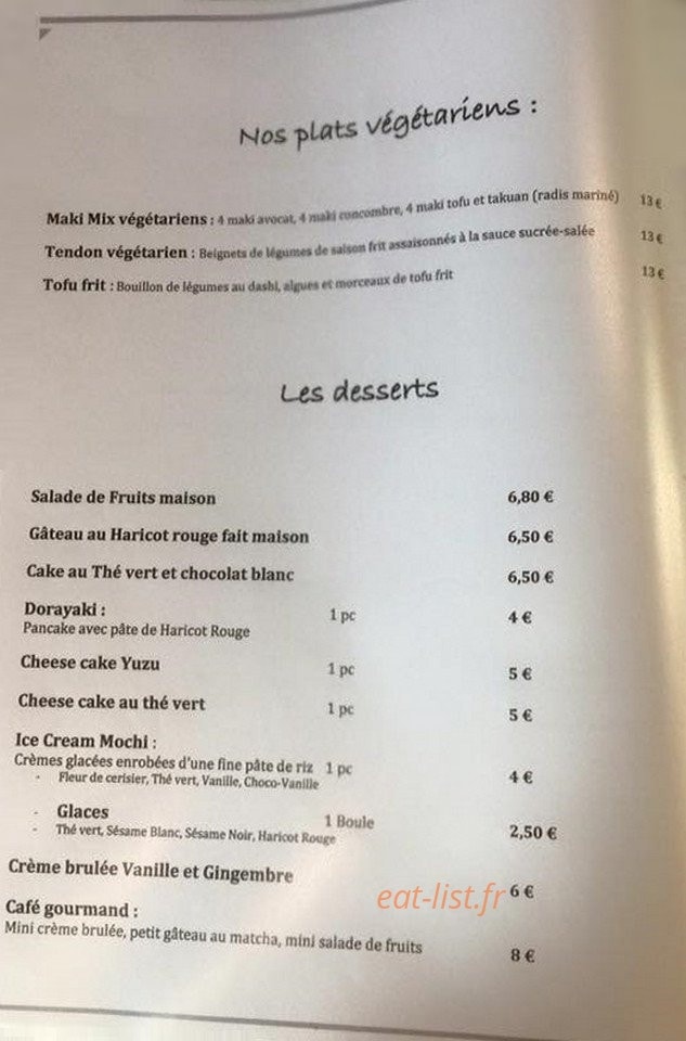 L'izakaya — carte page 3
