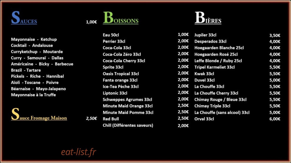 La Frite'Rit Belge — carte page 2