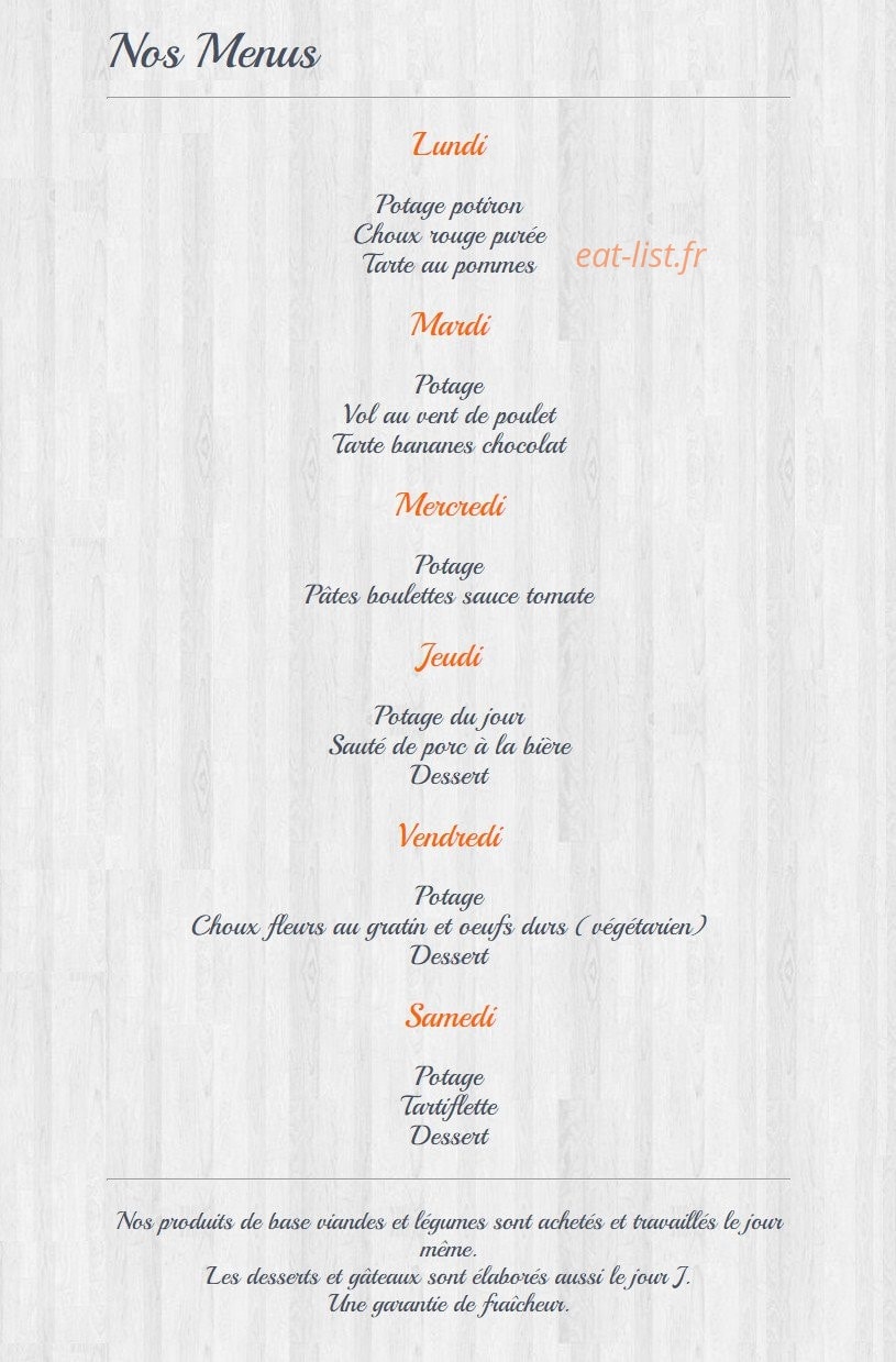 La popote à Jo — carte page 1