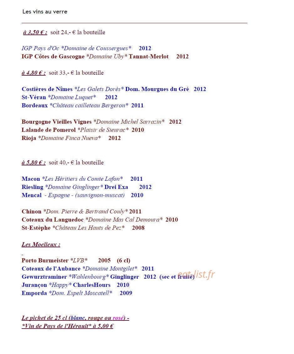 Les Sommeliers — carte page 3