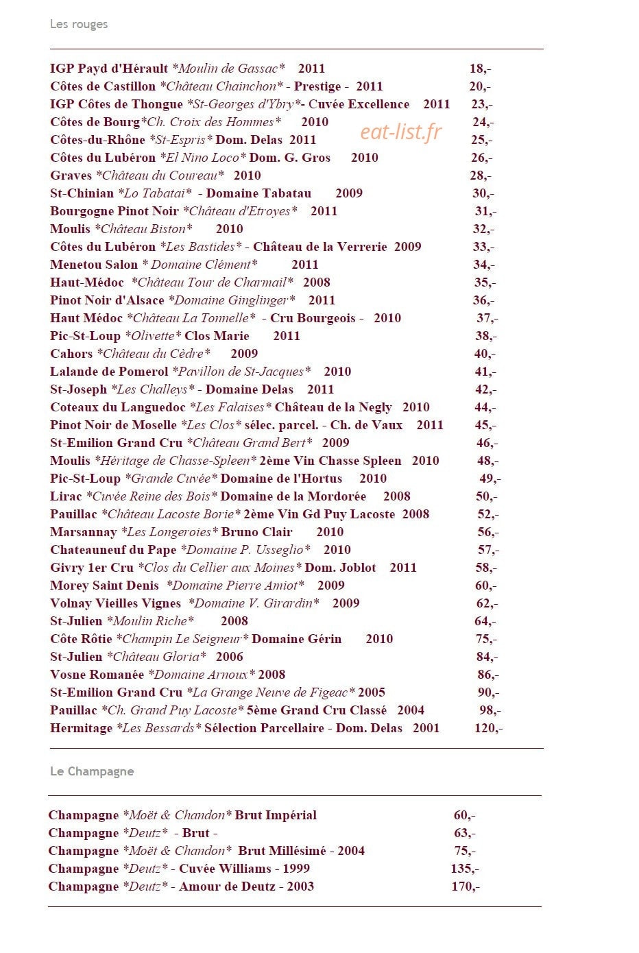 Les Sommeliers — carte page 5