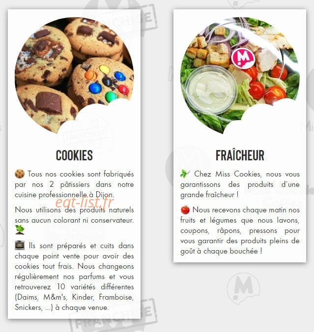 Miss Cookies Coffee — carte page 2