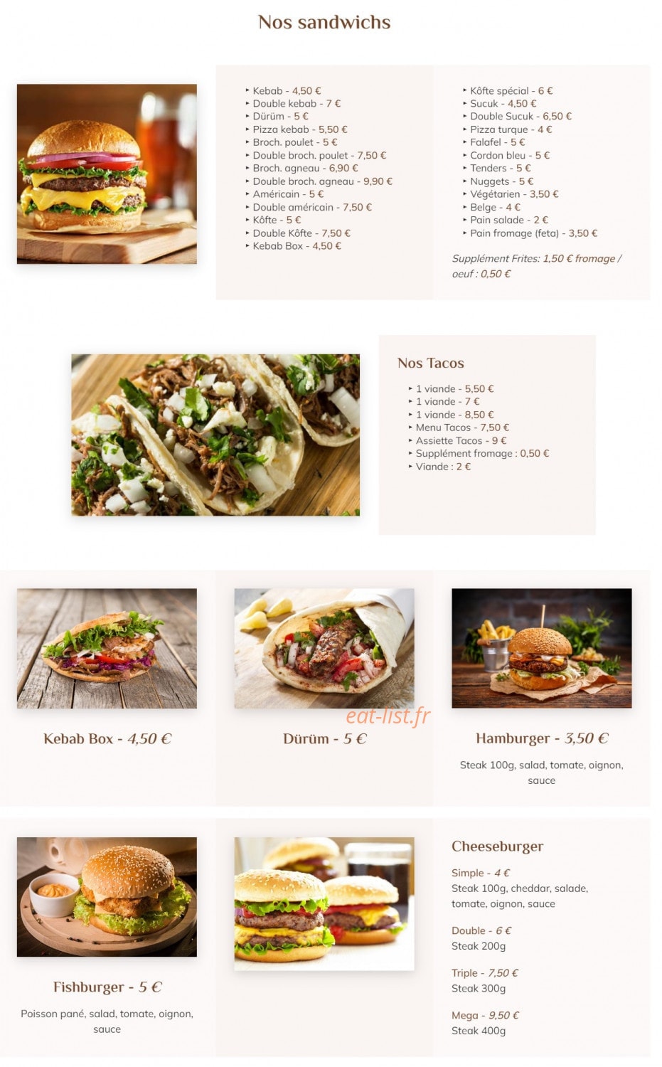O'Kebab Time — carte page 1