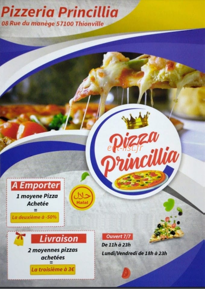 Pizzeria Princillia — carte page 1