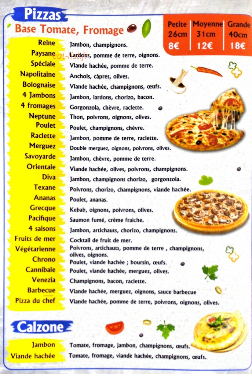 Pizzeria Princillia — carte page 2