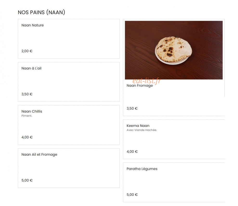 Restaurant Punjab — carte page 8