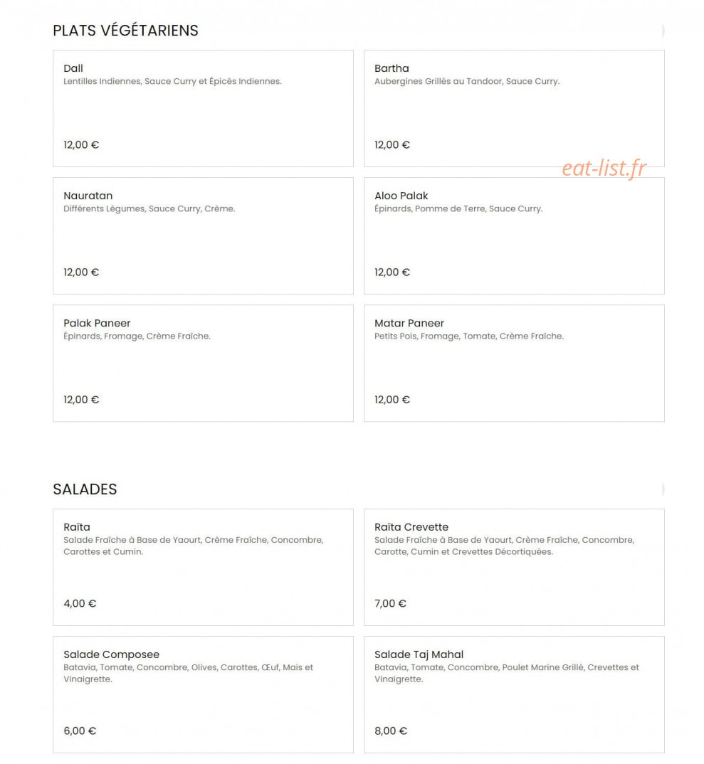 Restaurant Punjab — carte page 7