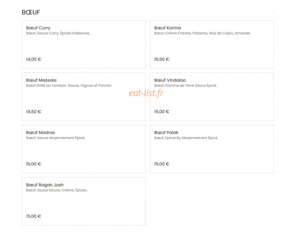 Restaurant Punjab — carte page 3