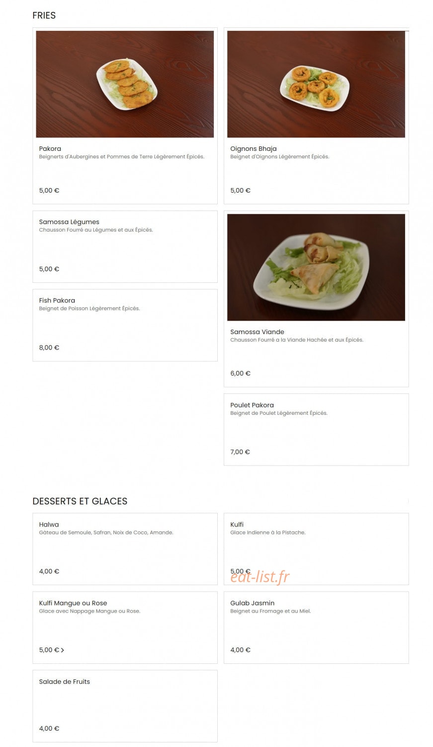 Restaurant Punjab — carte page 9