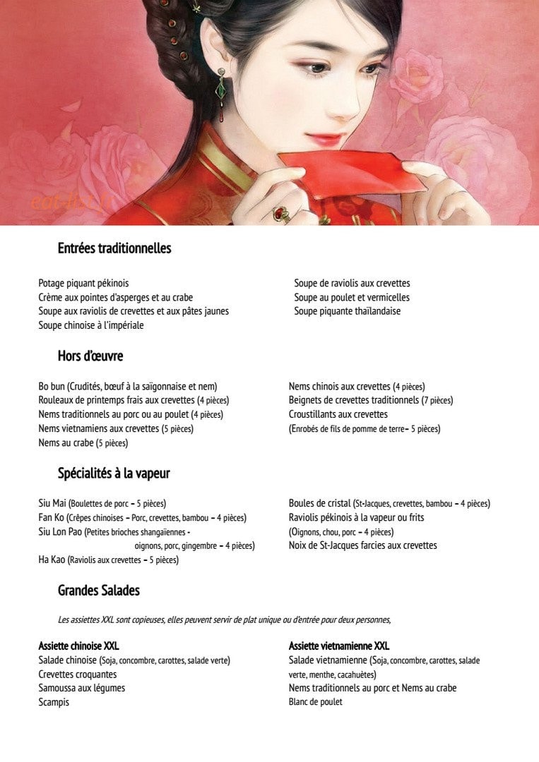 Restaurant Saïgon — carte page 1