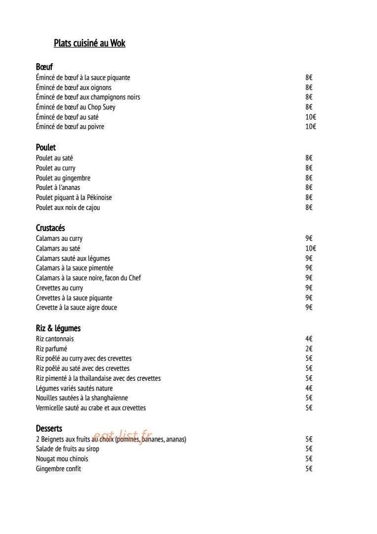 Restaurant Saïgon — carte page 6