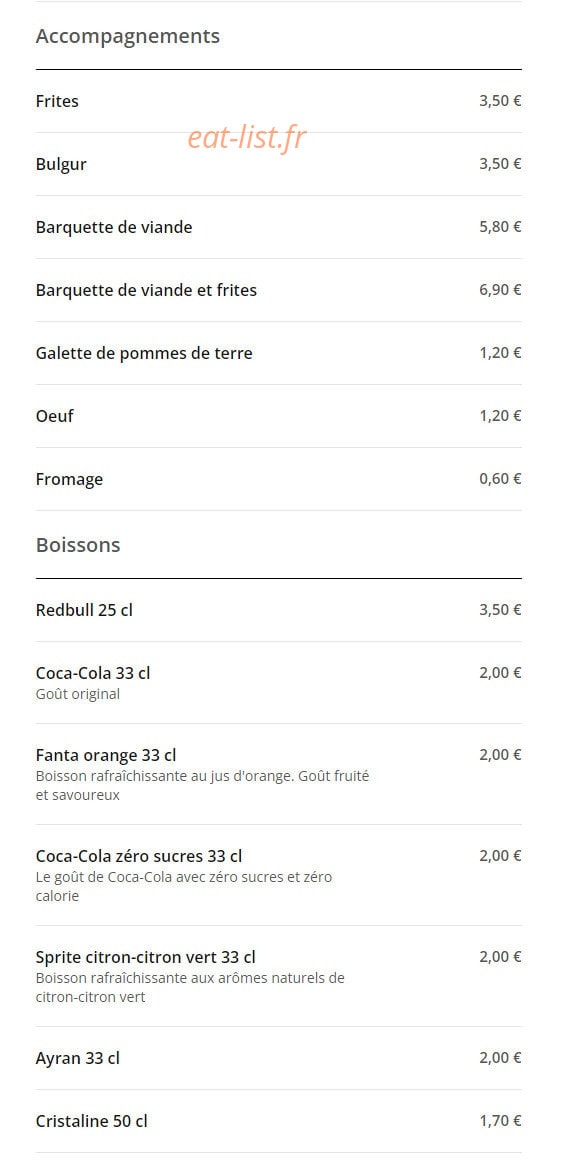 Snack du Centre — carte page 4