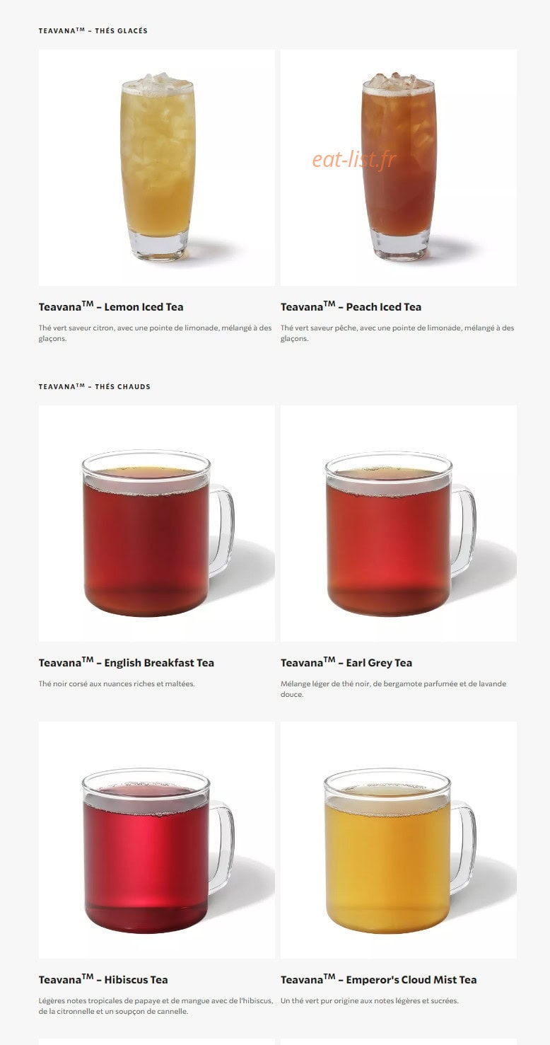 Starbucks Coffee — carte page 10